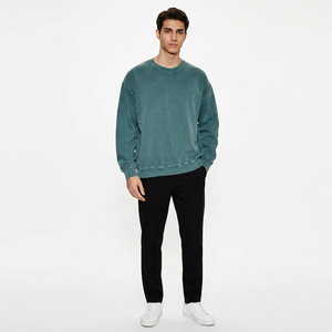 Sweat à capuche vintage personnalisé polaire français éponge pull vintage lavage à l'acide unisexe sweats à capuche à col rond - Product Image 1