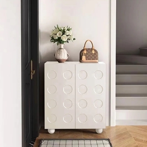 Zapatero de entrada europeo Retro negro moderno para el hogar Almacenamiento de pared simple de gama alta con estilo de <span class=keywords><strong>madera</strong></span> <span class=keywords><strong>MDF</strong></span> duradero para sala de estar - Product Image 3