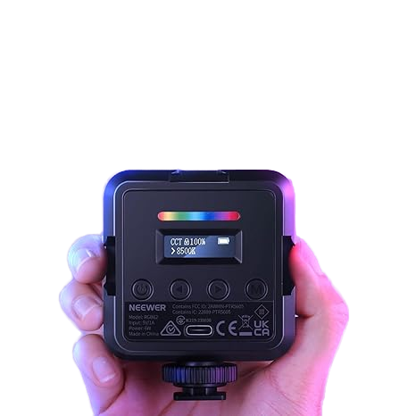 NEEWER CRI97+ 2500K-8500K 17 Scenes 2000mAh LED Camera Light 2 Pack RGB62 Magnetic RGB Video Light With APP Control