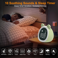 Jam Alarm Digital Lampu Malam Bayi ABS, Alat Bantu Tidur yang Menenangkan dengan Timer, Lampu Malam LED di Samping Tempat Tidur untuk Bayi dan Balita.