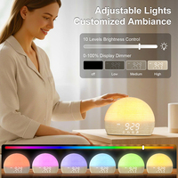 Machine à bruit blanc moderne pour bébé, lumière à 7 couleurs, électronique, fonction snooze, relaxation thérapeutique du sommeil, calendrier numérique de nuit