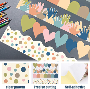 Custom Bulletin Board Borders Sticker Cute Rainbow <strong>Themed</strong> Scalloped Border Stickers for School <strong>Classroom</strong> <strong>Decoration</strong> - Product Image 4