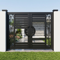 Portes d'entrée pivotantes de luxe modernes en alliage d'aluminium antivol à rupture de pont thermique pour villa, sécurité renforcée, ouverture électrique plate, double battant