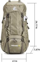 TooWang Sac à dos de randonnée et de camping en nylon 60L avec housse de pluie, résistant à l'eau, grande capacité, pour sports de plein air, voyage, escalade