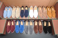 Mocassins polyvalents pour couple, chaussures de marche décontractées et sportives, tendance, dessus en cuir de cerf véritable, semelle intermédiaire en PU, semelle extérieure en PVC, personnalisables