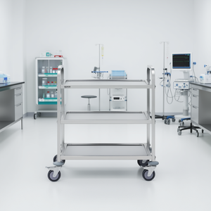 Carrito de Almacenamiento Vevor de 3 Niveles de Acero Inoxidable, Capacidad de 400 Libras, con Cerradura, Carrito Médico Utilitario para Laboratorio y Clínica - Product Image 2