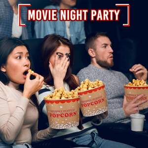 Cubos de palomitas de maíz desechables de 85oz, contenedor de palomitas de maíz de papel resistente a la grasa grande, tazas de palomitas de maíz <span class=keywords><strong>Vintage</strong></span> - Product Image 6