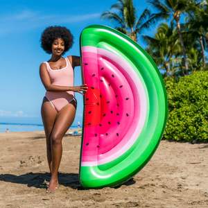 Bouée gonflable géante en PVC en forme de tranche de pastèque 72"x72" pour piscine, idéale pour les fêtes estivales à la plage, pour adultes - Product Image 2