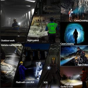 Lampe de chasse super lumineuse 20W, lampe torche LED la plus puissante, rechargeable par USB, zoomable, torche tactique Xhp70 pour la randonnée en plein air - Product Image 5