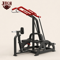 Máquina de remo vertical con sistema de carga de placas para entrenamiento de espalda y látigos, con asiento ajustable para gimnasios