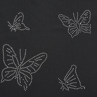 Tissu en Soie Glacée à Strass Thermocollants, 100% Polyester Tissé, 150 GSM, Largeur 150 CM, Matière Moderne pour Robes/Chemisiers