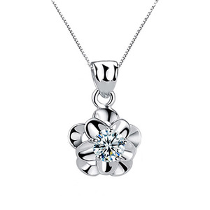Collana con Ciondolo a Fiore Semplice per Donna, Accessorio Quotidiano con Catena per Clavicola - Product Image 2