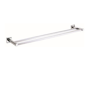 Modern Double Bar Towel Rack 24 Inch Zinc Alloy Base Stainless Steel Chrome Wall Mounted <b>Bathroom</b> <b>Accessories</b> - Product Image 4