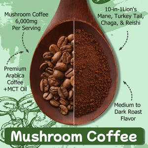 OEM ODM Mushroom Coffee Powder with Mushroom <b>Blend</b> Instant Arabica Coffee Support Gut Brain Health Energy Immunity Focus Mood - Product Image 4