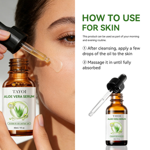 Sérum Visage à l'Aloe Vera, Acide Hyaluronique, Vitamine E et Squalane pour Réparation Profonde, Peaux Sensibles à Tendance Acnéique, Apaisant et <span class=keywords><strong>Anti</strong></span>-Rougeurs - Product Image 4
