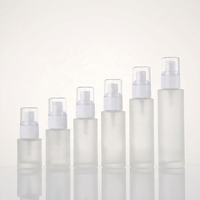 Flacon cosmétique en verre dépoli transparent à épaules plates avec pulvérisateur, 20ml, 30ml, 40ml, 50ml, 60ml, 80ml, 100ml, 120ml, 3.4oz