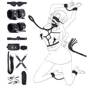 BDSM手錠ボールマウスカラーSmボンデージギアレザースレーブフェチアダルトBdsmボンデージキットセットカップル用 - Product Image 1