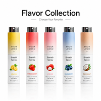 Semprotan Napas Portabel 8ml 5 Rasa Lemon Strawberry Lychee Blueberry Kelapa Perawatan Mulut Saat Bepergian Semprotan Kesegaran Percaya Diri Penggunaan Sehari-hari