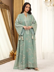 green moroccan dress Moroccan Green Embroidered Caftan Maxi Dress Kaftan Size M