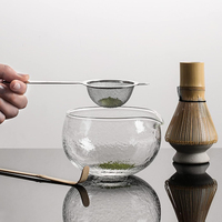 Ensemble de chawan matcha en verre d'usine de marque boîte personnalisée bol à matcha en verre japonais avec logo