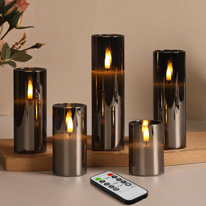Bougie LED sans flamme personnalisée en verre et cire de paraffine pour la décoration de la maison - Product Image 1