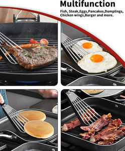 Hot Selling Professional Kitchen Tools Stainless Steel Silicone Fish Spatula Slotted <strong>Turner</strong> Easy Cleaning <strong>Hand</strong> Box - Product Image 5