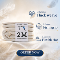 Tela de Monks Cloth de 2m de Ancho con Líneas de Cuadrícula Amarillas, Tela Base para Pistola de Tufting Eléctrica, Disponible en Stock, Venta Caliente