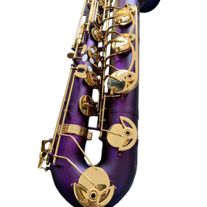 東洋音楽プロ仕様 パープルラッカー仕上げ バリトンサックス - ローア 保護PCフライトケース付き - Product Image 5
