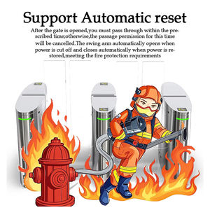 금융기관을 위한 품질 인증 지원 스윙 암 게이트 지문 인식 개찰구 - Product Image 2