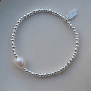 S925 Sterling Silver Pearl <b>Bead</b> <b>Bracelet</b> For Women Everyday Wear - Product Image 2