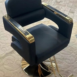 Chaise de coiffure moderne avec accoudoirs carrés - Chaise de coiffure multicolore pour salons de coiffure - Product Image 2