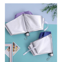 Paraguas Plegable Manual con Recubrimiento UV Plateado, Precio al por Mayor, Logotipo Personalizado, 7 o 8 Varillas, Paraguas Promocional de Viaje