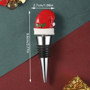 Christmas <b>Hat</b> Wine Stopper Resin Santa Design Bottle Seal For <b>Holiday</b> Gift Decor - Product Image 3