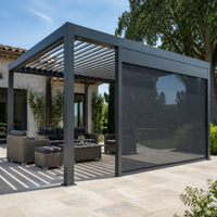 Pergola Jiake 5x4m en aluminium pour extérieur avec toit à lames motorisées et écran zip pour patio arrière, CE SGS OEM/ODM Vente en gros