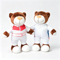 Boneka Beruang Teddy Balap Plushie Custom, Boneka Isi Lembut dengan Seragam Pembalap, Maskot Olahraga untuk Hadiah dan Dekorasi Rumah