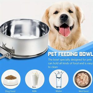 Birdstory Set di Ciotole per Animali Domestici in Acciaio Inox Ecologico, Fissaggio a Sospensione, Ciotola Completa per Bere, Uso Interno per Cani - Product Image 3
