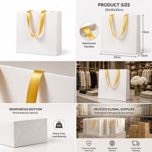 Big Size Art <b>Paper</b> Bag Custom Logo <b>Biodegradable</b> Ribbon Handle Good Quality Cheap Shopping Gift Packaging Supplier Manufacturer - Product Image 2