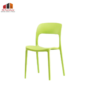 आधुनिक प्लास्टिक डाइनिंग चेयर एक टुकड़ा मोडेड सीट के साथ घुमावदार खोखले पैर हल्के और घर के कैफे के लिए आरामदायक - Product Image 2