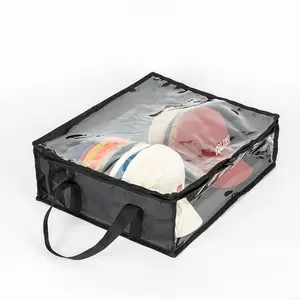 Organisateur de chapeaux structuré empilable pour casquettes de baseball Sac à chapeaux large Étui à chapeaux pliable pour la maison et les voyages