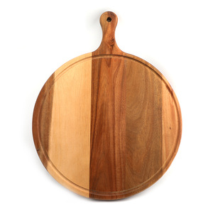 Molde Redondo de Madera para Pizza con Asa, 2 cm de Grosor, 1250 g, para Uso Doméstico - Product Image 1