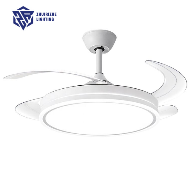 Nordic Style 42/48 Inch Modern Ceiling Fan with LED Light Remote Control Wood Blades Quiet DC Motor for Living Room Bedroom