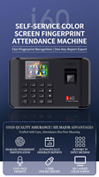Machine de pointage biométrique à empreintes digitales personnalisable, capacité 1000 empreintes digitales, écran LCD haute définition 2,7 pouces, fonction de réinitialisation