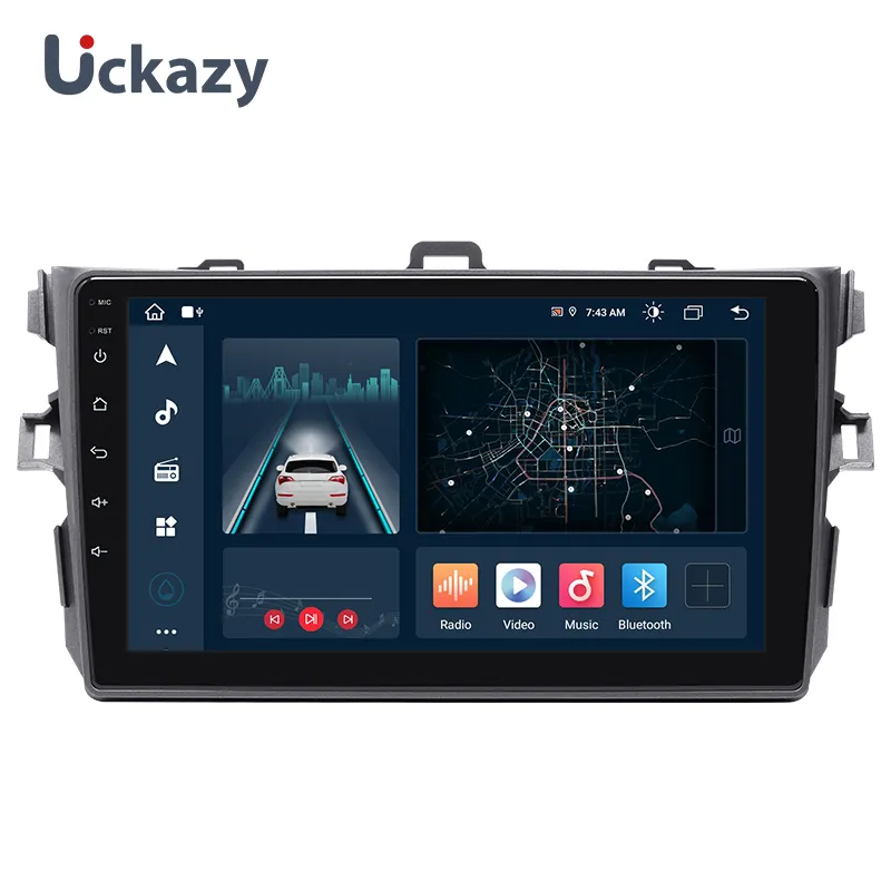 9 ''Autoradio Android 11 GPS WiFi BT USB Stereo Auto KEIN DVD-Player Für Toyota Corolla 2007 2008 2009 2010 2011 FM GPS Navigation