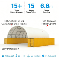 Abri portable à installation facile, monté sur conteneur, à structure monopoutre, avec auvent en tissu résistant au vent, pour atelier, entrepôt, garage automobile