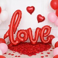 Chaîne d'arche de ballons en latex pour la Saint-Valentin, rouge, rose, blanc, lettres LOVE, ballons en forme de cœur et d'étoile, décoration de fête d'anniversaire de mariage