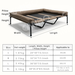 CanboPet-Cama elevada para perros al aire libre con almohada, portátil, lavable, cálida, para mascotas - Product Image 3