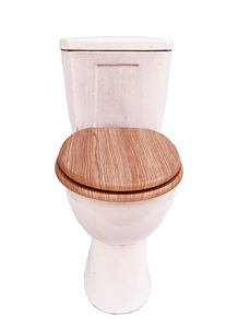 Motif en bois MDF siège de toilette doux fermer <span class=keywords><strong>O</strong></span> forme ronde bidet housse de siège pour salle de bain - Product Image 3