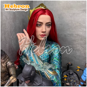 Nueva Escultura de Resina de Diseño, Busto de Mera con Cabello Rojo, Estatua de Tamaño Real del Superhéroe <span class=keywords><strong>Aquaman</strong></span> para Colección - Product Image 3