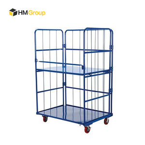 अनुकूलित सुपरमार्केट रोल कंटेनर फोल्डेबल रोल पिंजरे ट्रॉली - Product Image 3