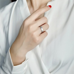 Fashion Jewelry Custom logo Gold Plated bar <b>Rings</b> Stainless Steel <b>Blank</b> Signet <b>Ring</b> for Women - Product Image 5